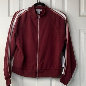 Better Together Womens Burgundy Track Jacket Size M